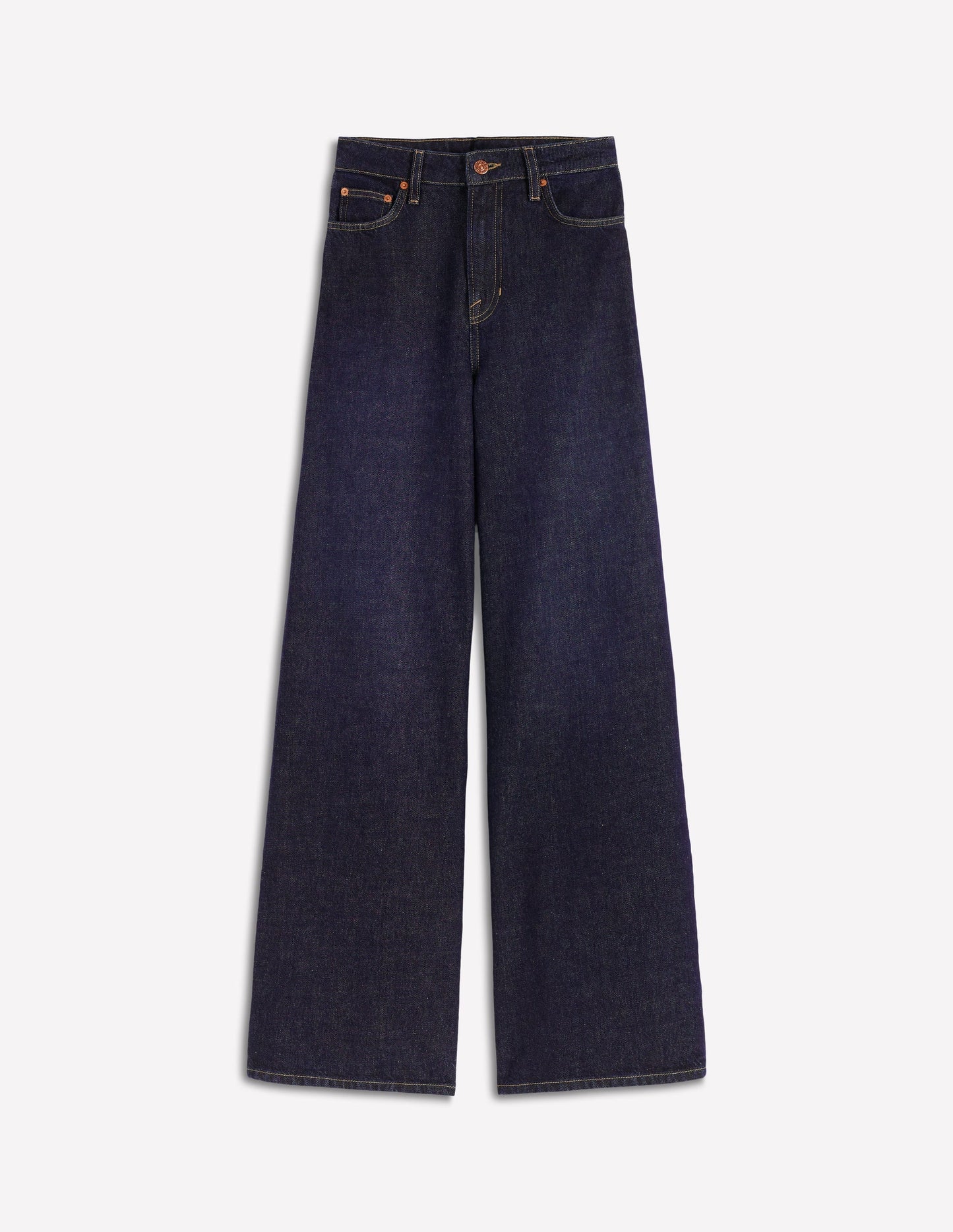Relaxed Wide Leg Jeans-Indigo
