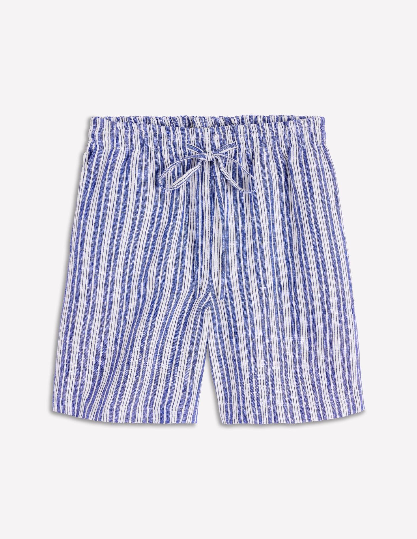 Islington Linen Shorts-Bright blue Stripe