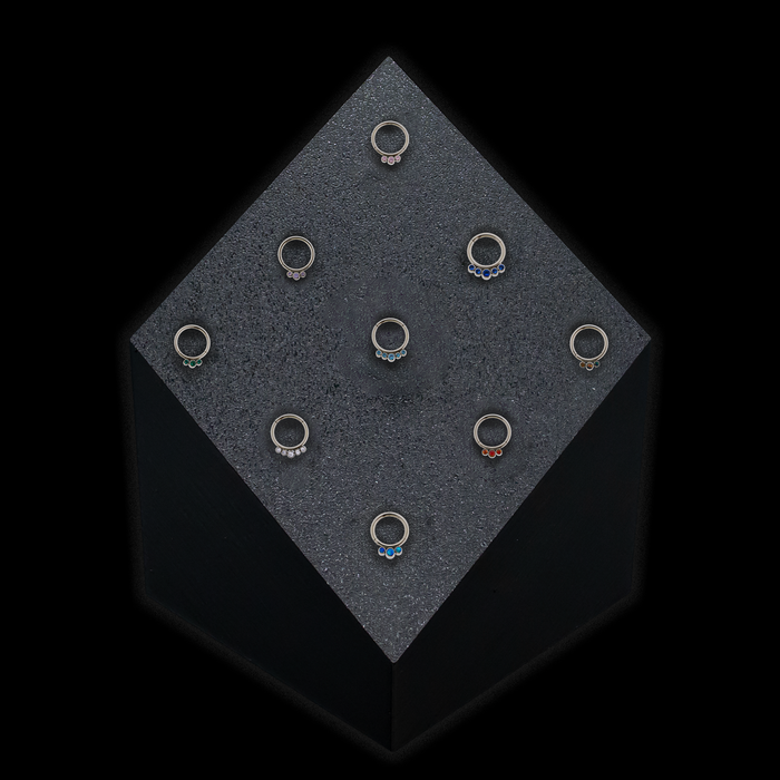 9 Clip Block Display w/ Hinged Rings - Khrysos Jewelry
