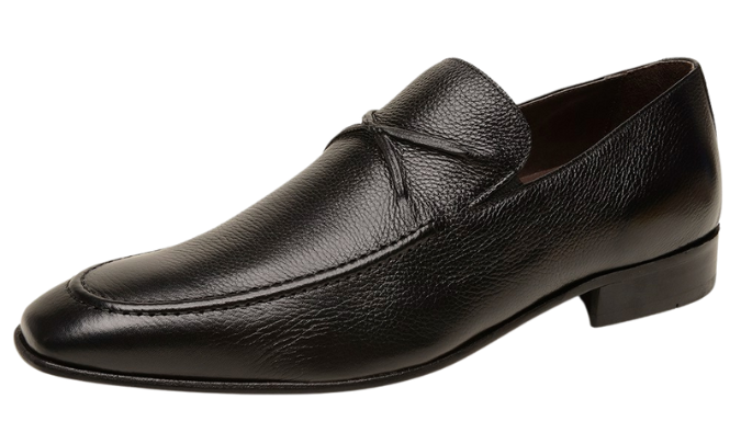 Alfredo Mens Black Slip-on Loafer Leather Dress Shoes