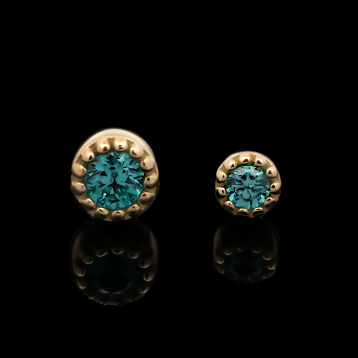 Alina - 18kt Gold Threadless End - Khrysos Jewelry