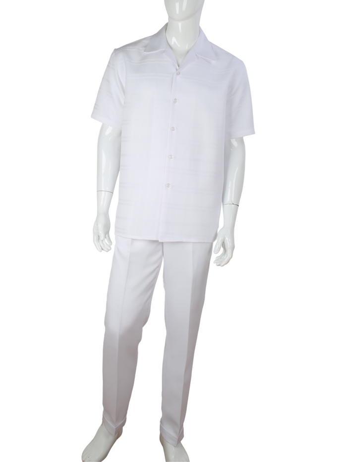 Apollo King Royal Diamond White Classic Fit 2 Piece Walking Suit