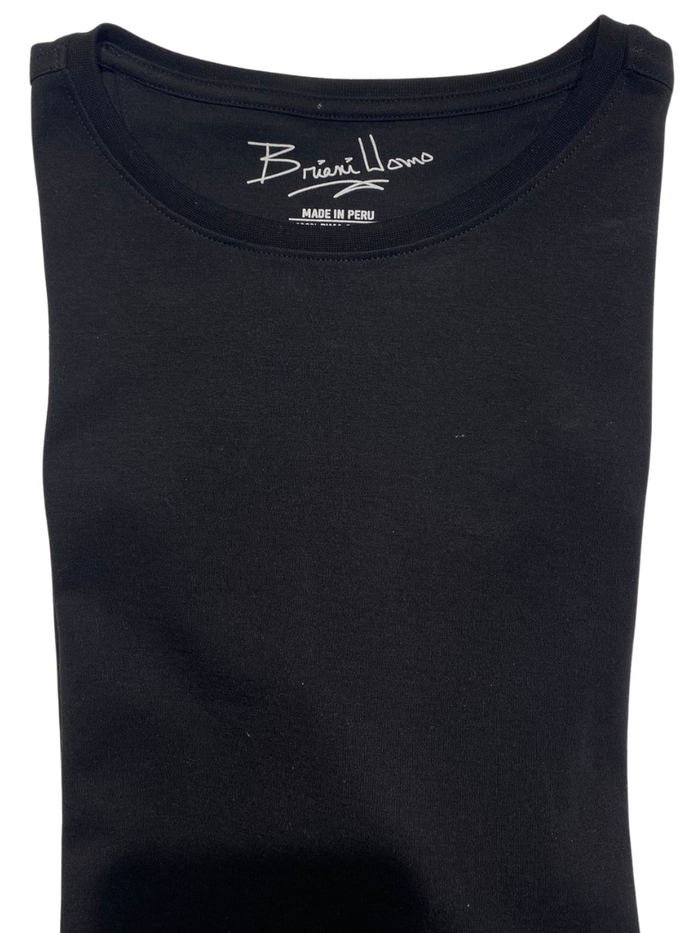 Briani Uomo Mens Black Short Sleeve Crew Neck 100% Pima Cotton T-Shirt