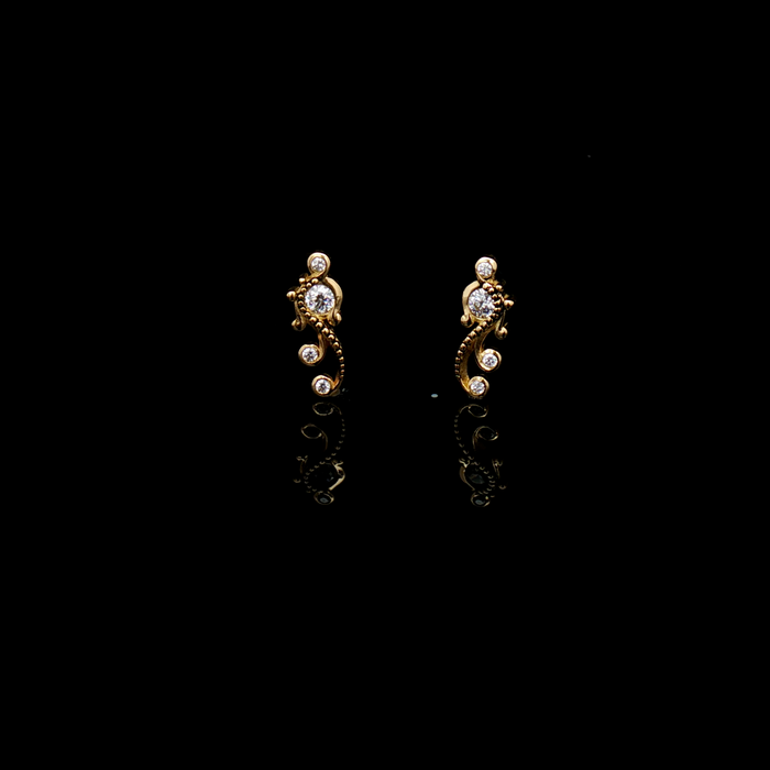 Eliana - 18kt Gold Threadless End - Khrysos Jewelry