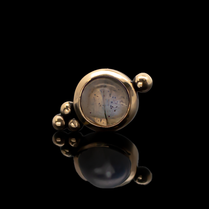 Yellow Gold / Genuine Labradorite