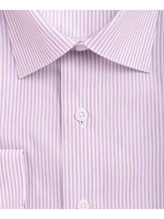 Proper Shirtings SHIRTS Mens Classic Fit Purple Striped Spread Collar Easy Care Cotton Dress Shirt