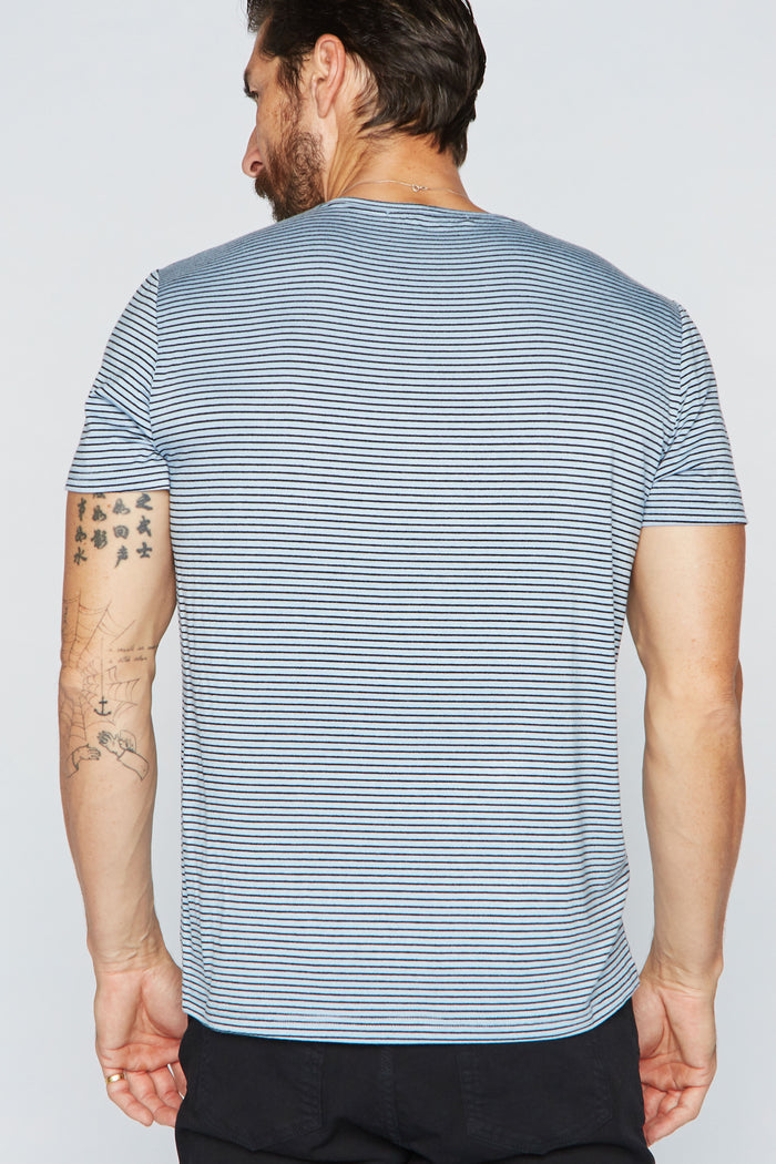 Men's Crew Neck Stripe Tee - Blue / Black - view 3