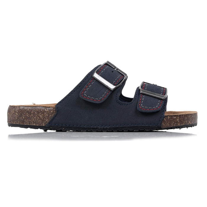 Mules sandales Enfant double bride Marine