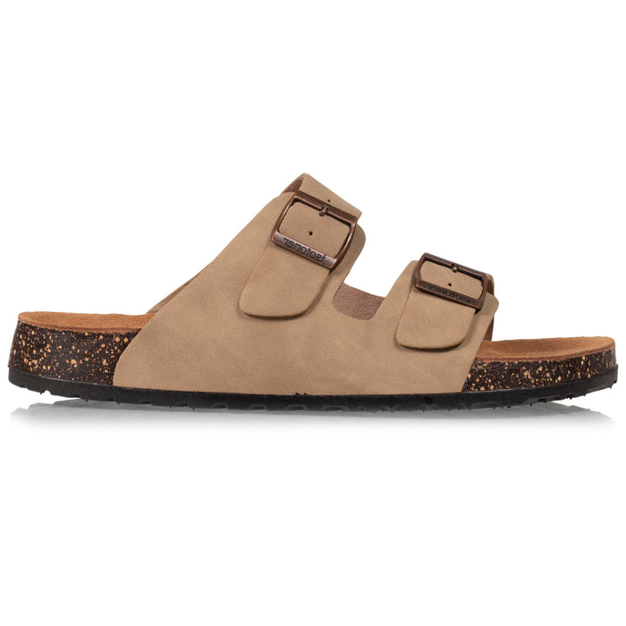 Mules sandales Homme double bride taupe