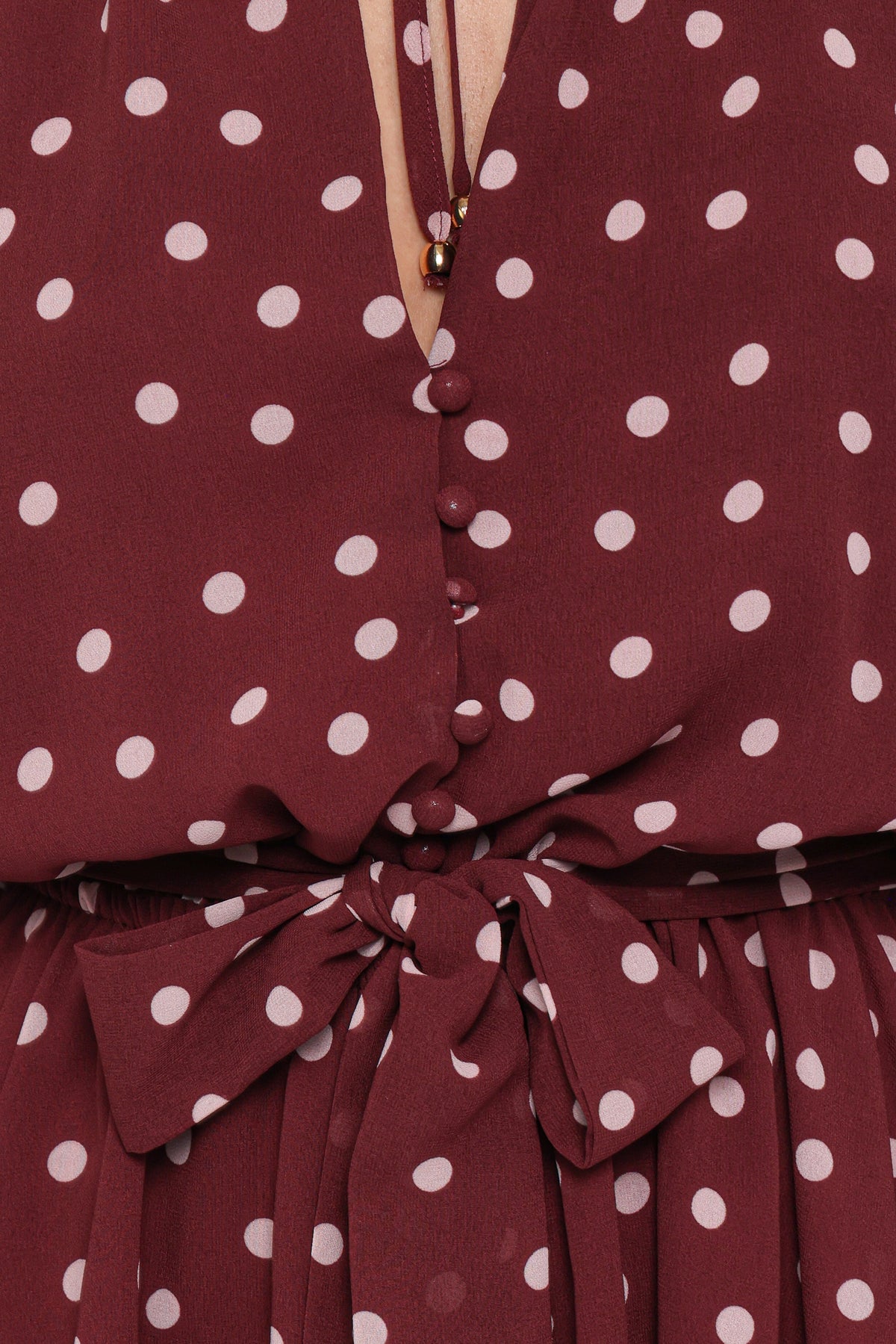 Michelle Romper - Burgundy Polka Dot