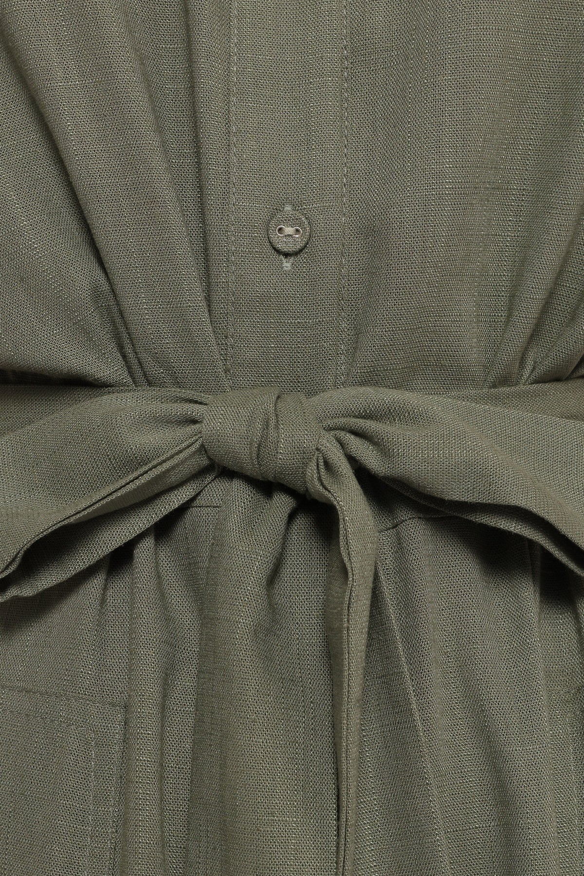 Minnie Waist Tie Jumpsuit - Olive