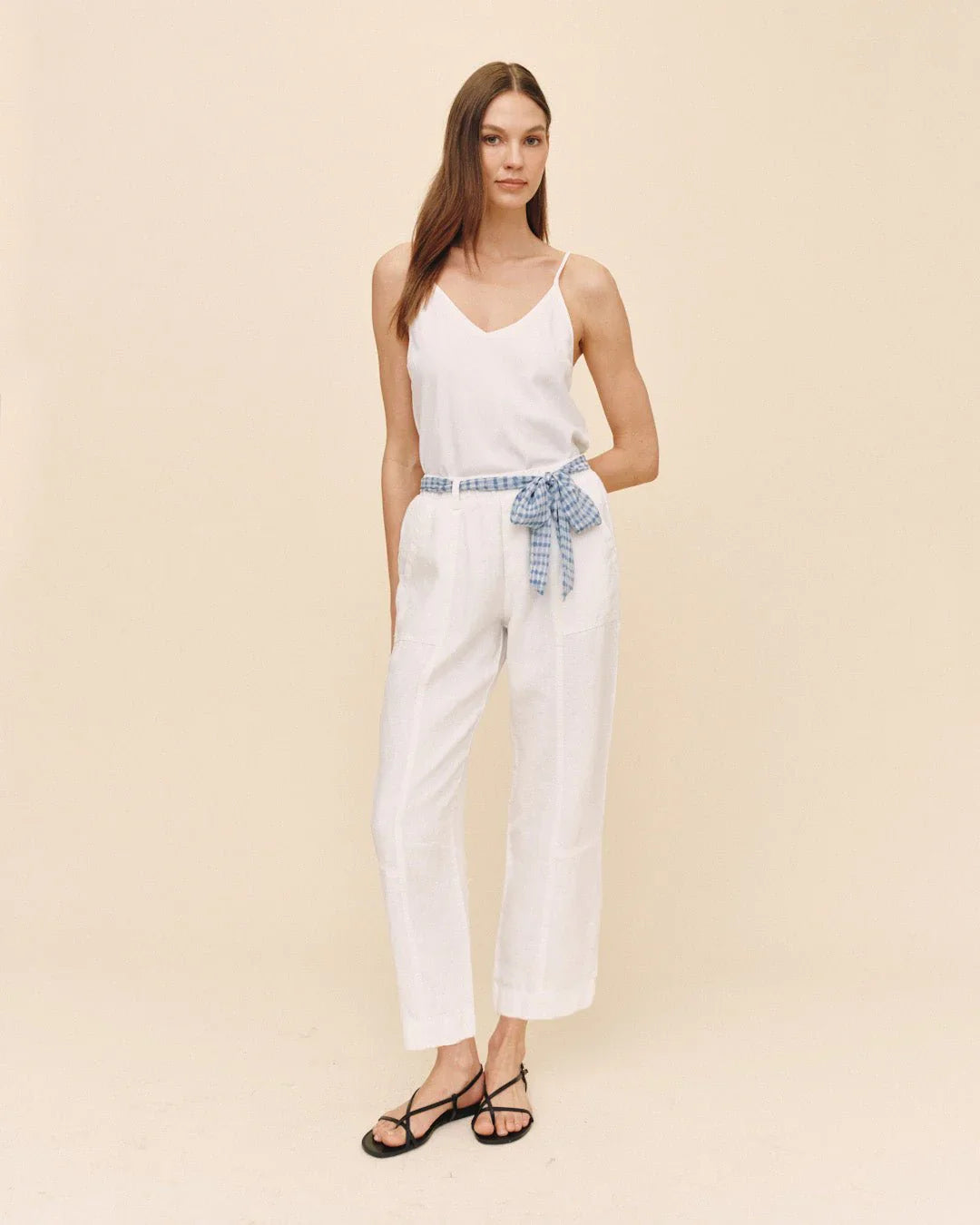 Bella Dahl Seam Pant With Printed Sash