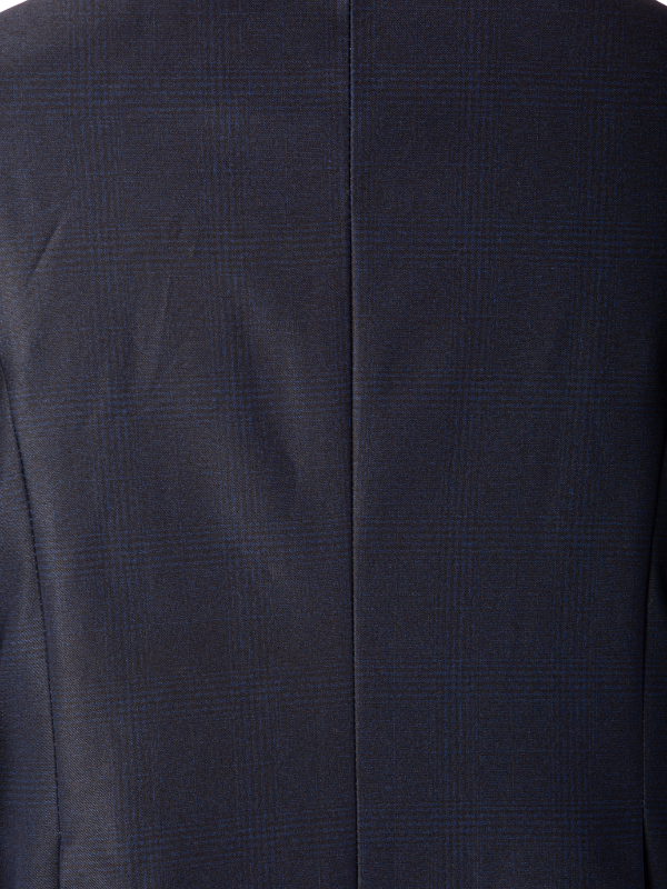 T.O Boys Navy Blue Plaid Slim Fit 2 Piece Suit
