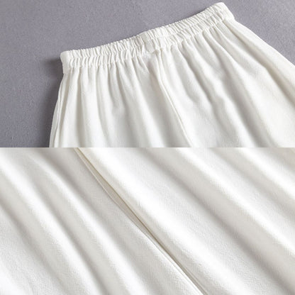 Ji Jian 极简 Minimalist Unisex Pure Cotton & Hemp Wide Straight Leg Pants