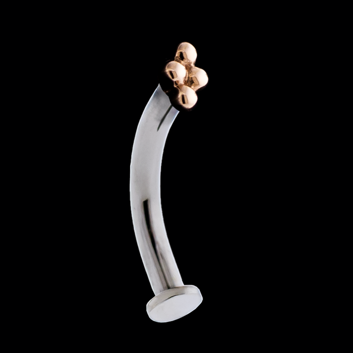 14kt Gold Threadless Beaded Floating Navel - Khrysos Jewelry