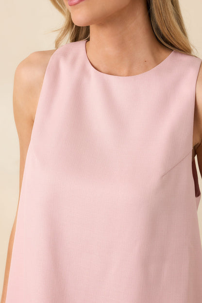 Prosperina Whitney Light Pink Scalloped Edge Sleeveless Top