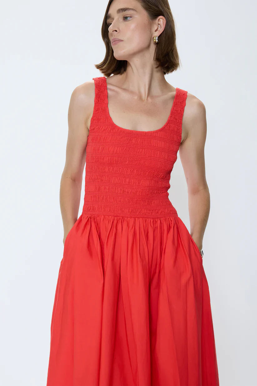 Alessia Smocked Midi Dress