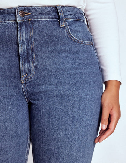 High Rise Straight Leg Jeans-Mid Vintage