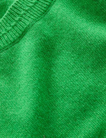 Eva Cashmere Crew Neck Sweater-Sapling Green