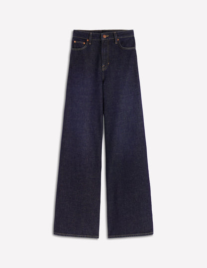 Relaxed Wide Leg  Jeans-Indigo