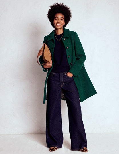 Edinburgh Wool Coat-Emerald Night