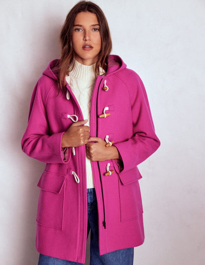 Swing Duffle Coat-Pink Peony