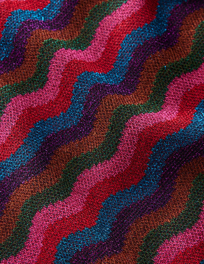 Jacquard Knitted T-Shirt-Multi