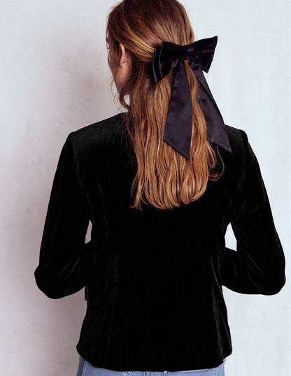 Hampstead Velvet Blazer-Black