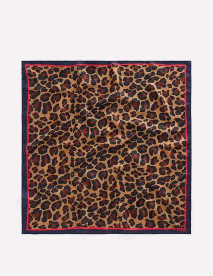 Elisabeth Silk Square Scarf-Multi, Cheetah Pop