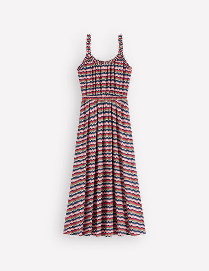 Scoop Neck Jersey Dress-Multi, Zigzag Ripple