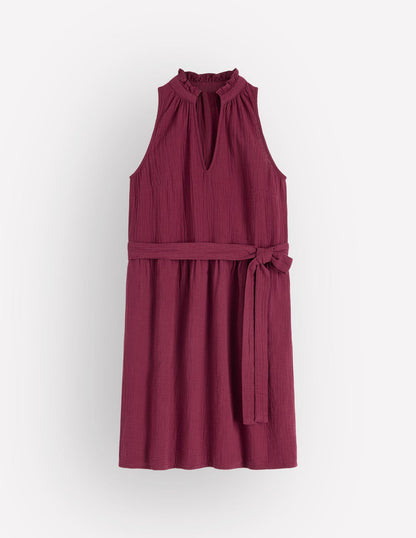 Viv Double Cloth Short Dress-Deep Wisteria