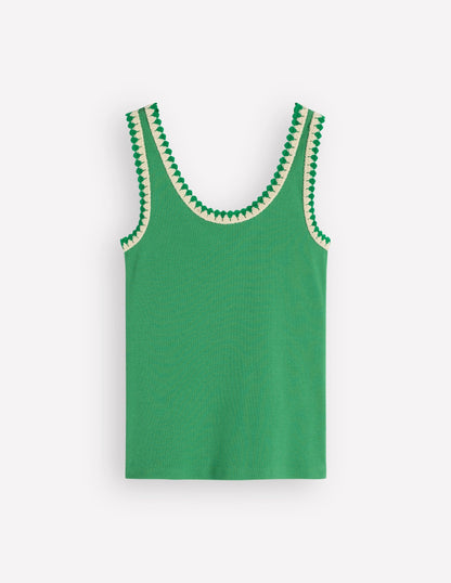 Maddie Trim Detail Vest-Shamrock Green