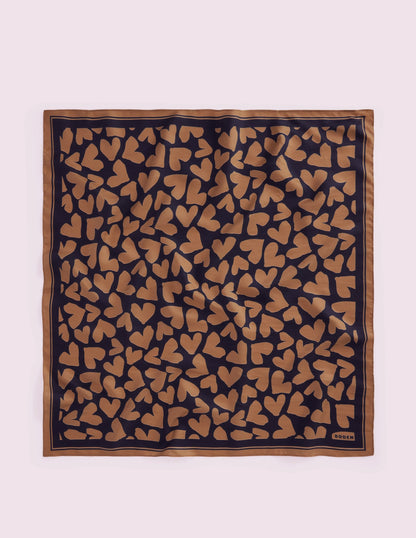Elisabeth Silk Square Scarf-Heart Scatter