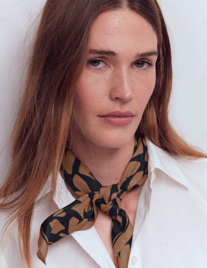 Elisabeth Silk Square Scarf-Heart Scatter