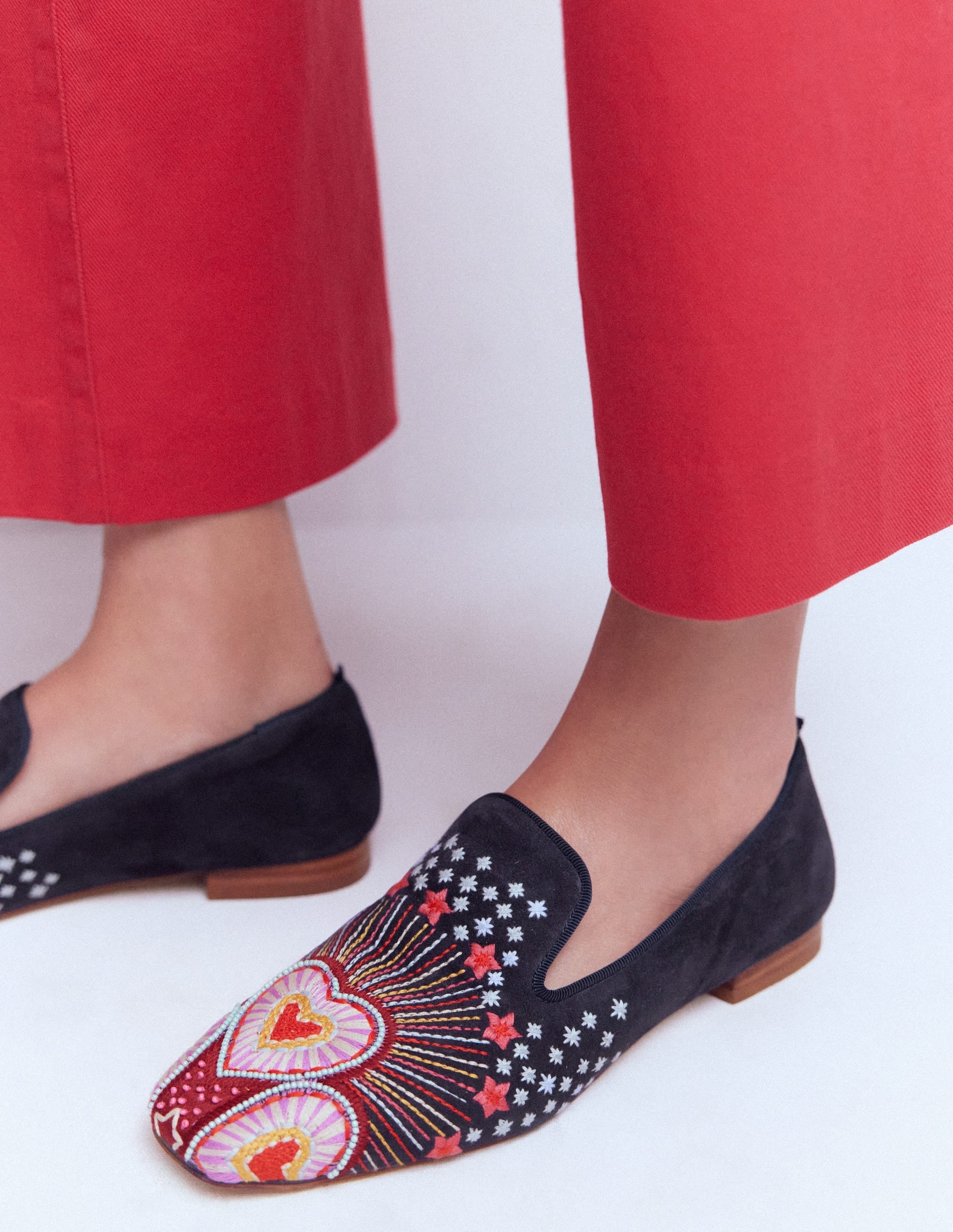 Slipper Cut Loafers-Navy