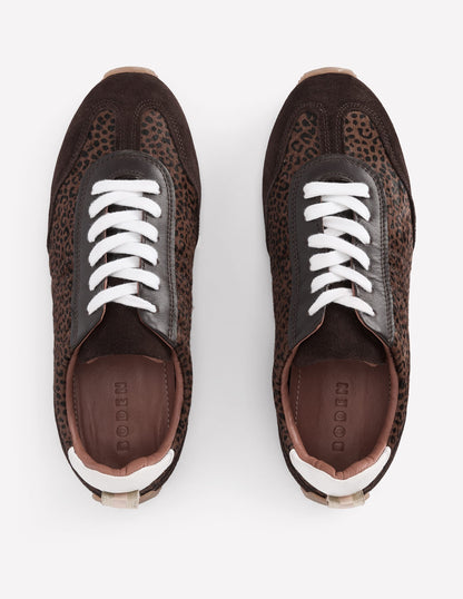 Delphine Slim Sole Trainers-Leopard