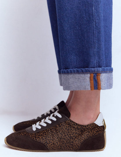 Delphine Slim Sole Trainers-Leopard