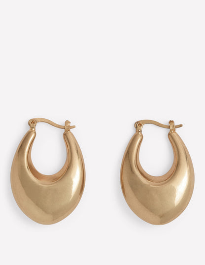 Chunky Curve Hoops-Gold Colour