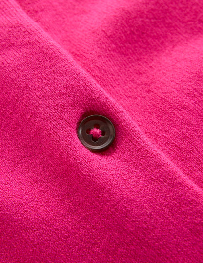 Emilia Cotton Crew Cardigan-Pink Peony