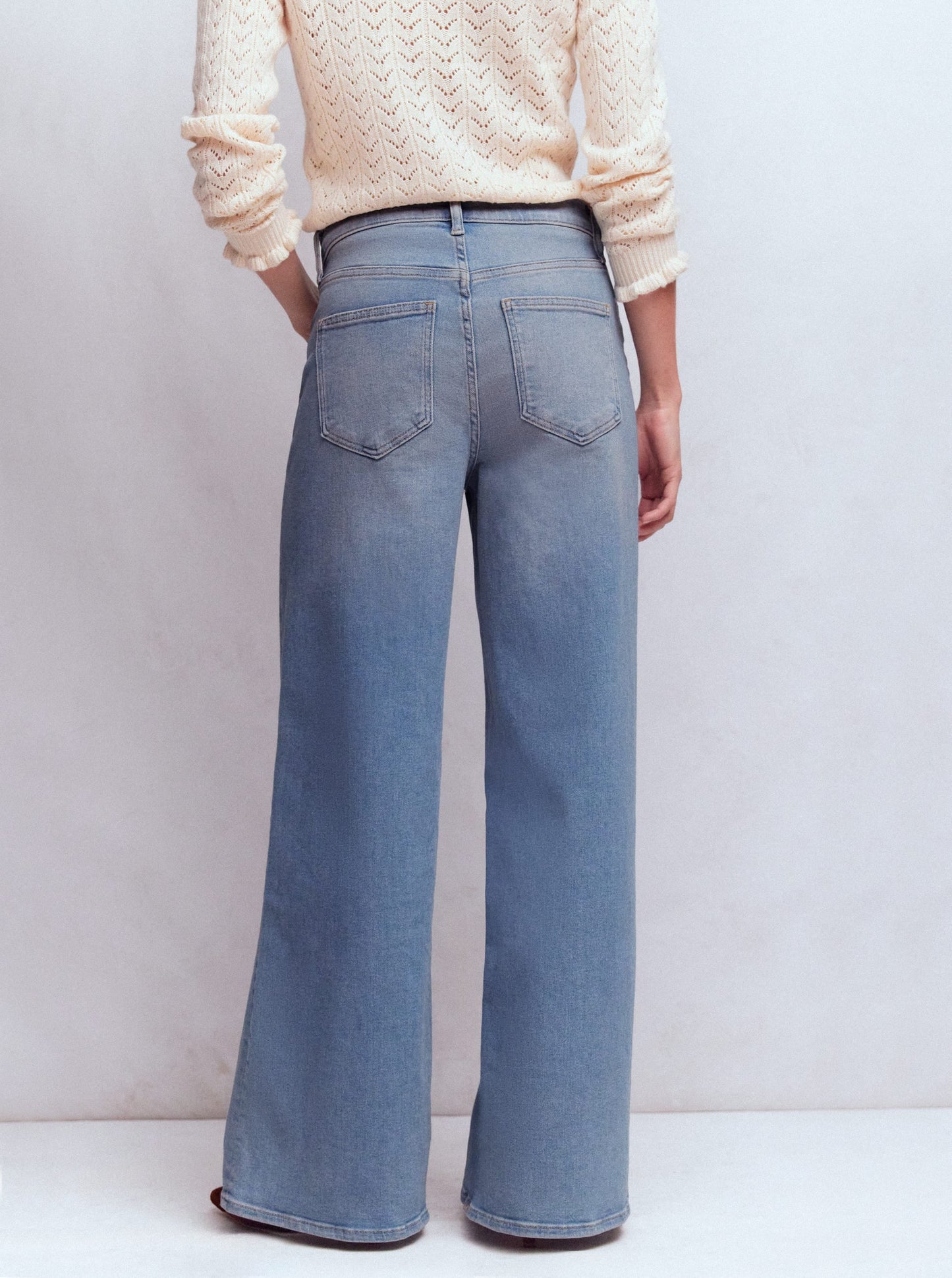 High Rise Wide Leg Jeans-Light Vintage
