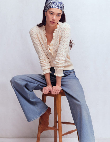 High Rise Wide Leg Jeans-Light Vintage