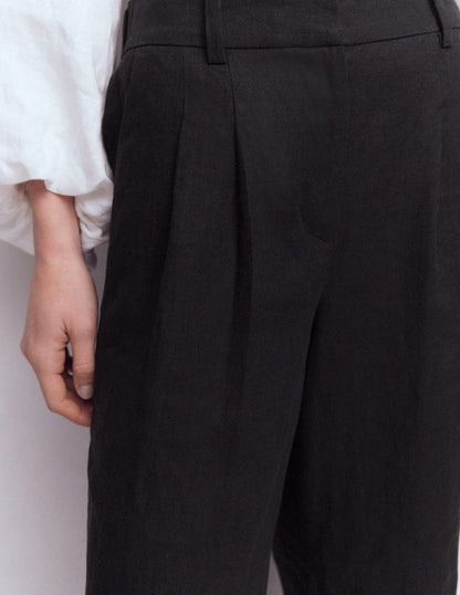 Kensington Linen Pants-Black
