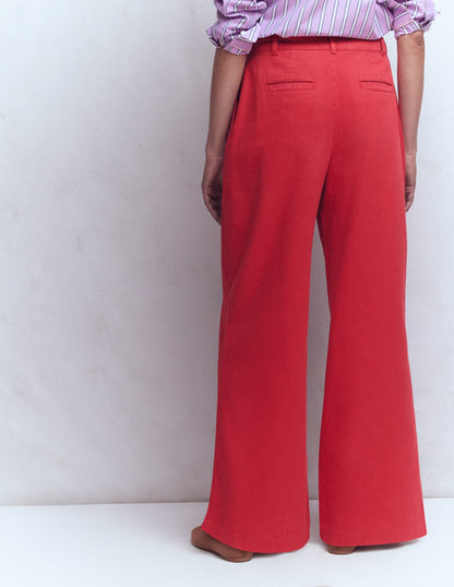 Kensington Wide Leg Pants-Poppy Red