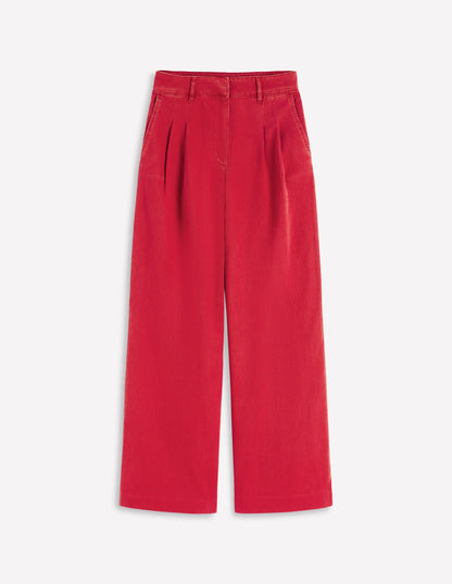 Kensington Wide Leg Pants-Poppy Red
