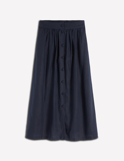 Emma Linen Maxi Skirt-Navy