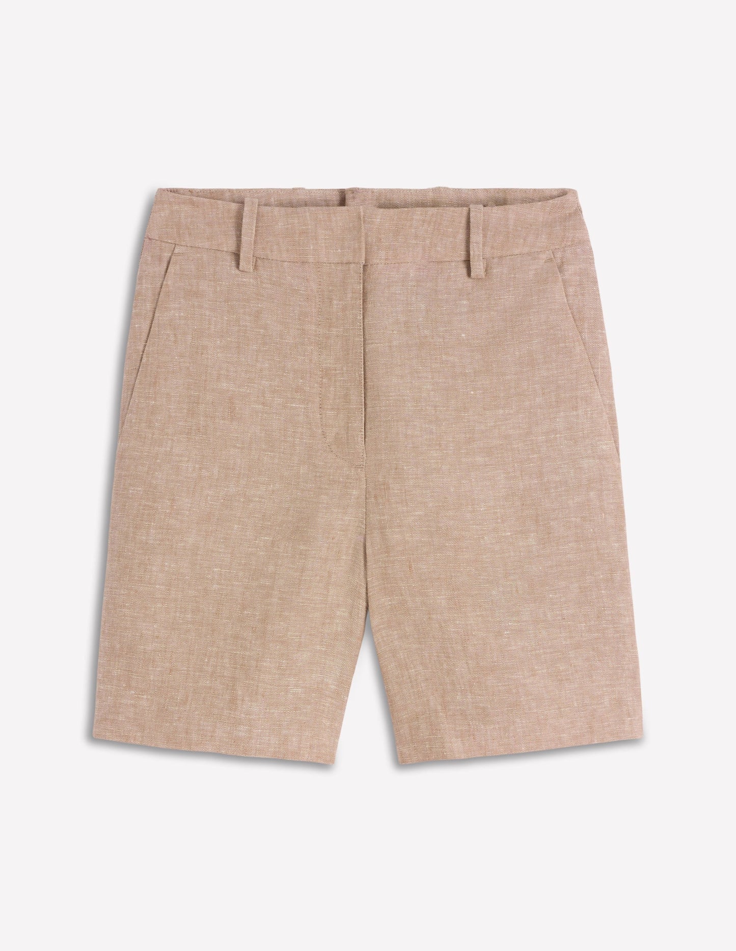 Belgravia Linen Shorts-Cappuccino Chambray