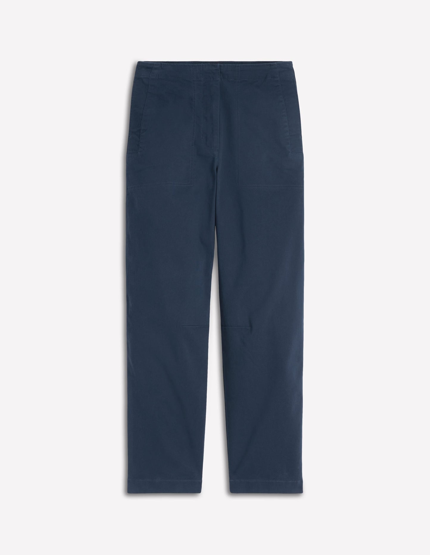 Barrel Leg Chino Pants-Navy