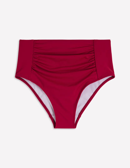 Kythira Ruched Bikini Bottoms-Merida Red