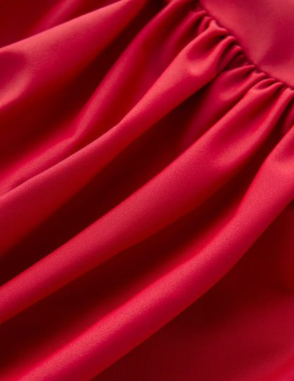 Kythira Ruched Swimsuit-Merida Red