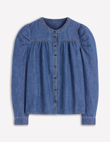 Mutton Denim Shirt-Mid Blue